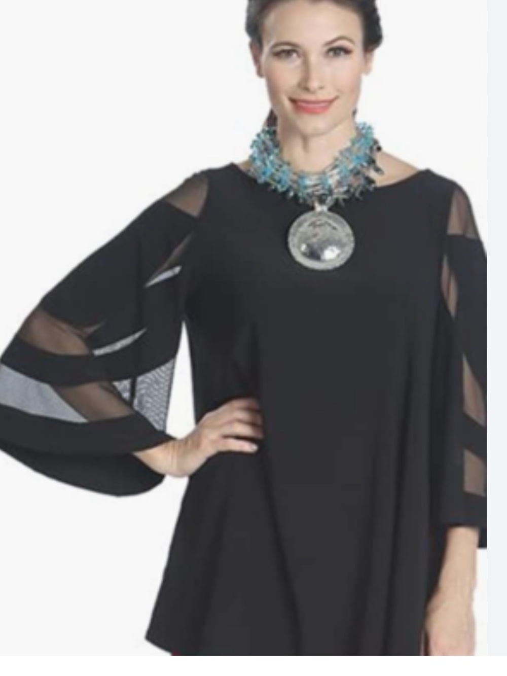 IC COLLECTION BELL SLEEVE TUNIC NEW WITH TAG - Picture 2 of 14